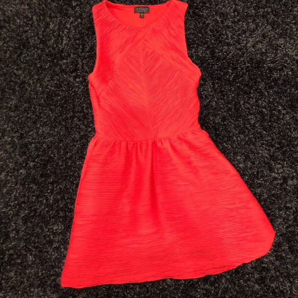 TOPSHOP Dress red orange Size 6 - Picture 6 of 6